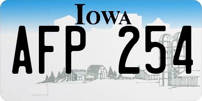 IA license plate AFP254