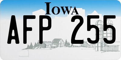 IA license plate AFP255