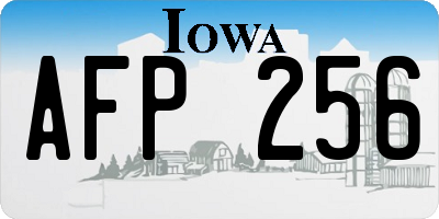 IA license plate AFP256