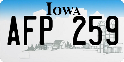 IA license plate AFP259