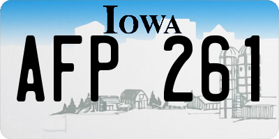 IA license plate AFP261