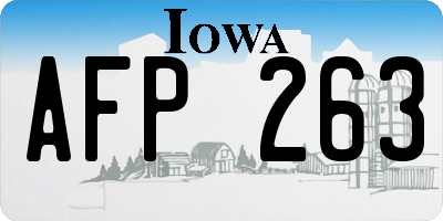 IA license plate AFP263