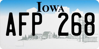 IA license plate AFP268