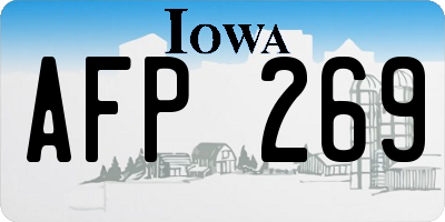 IA license plate AFP269