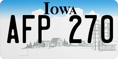 IA license plate AFP270