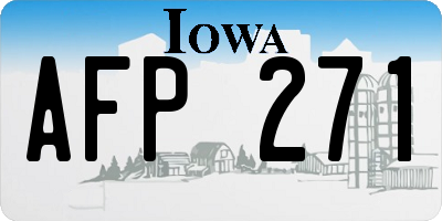 IA license plate AFP271