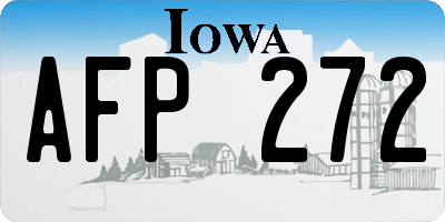 IA license plate AFP272