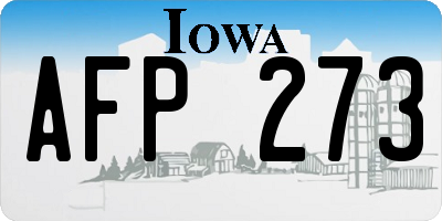 IA license plate AFP273