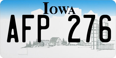 IA license plate AFP276