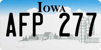 IA license plate AFP277