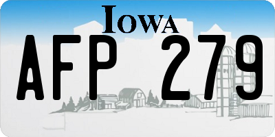 IA license plate AFP279