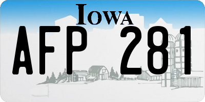 IA license plate AFP281