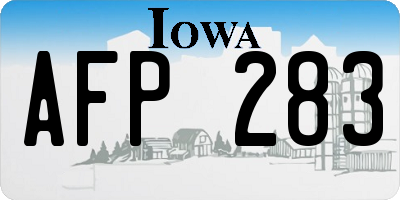 IA license plate AFP283