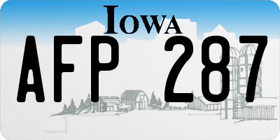 IA license plate AFP287