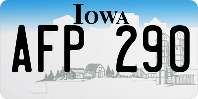 IA license plate AFP290