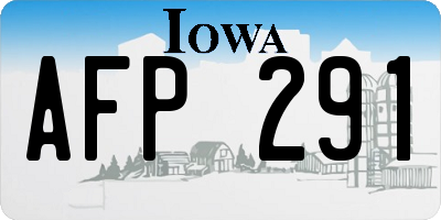 IA license plate AFP291