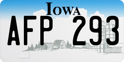 IA license plate AFP293