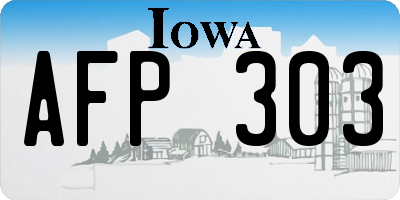 IA license plate AFP303