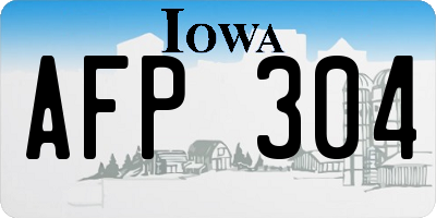 IA license plate AFP304