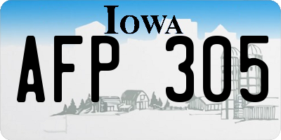 IA license plate AFP305