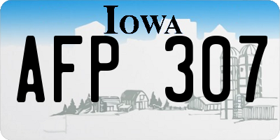 IA license plate AFP307