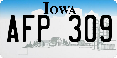 IA license plate AFP309