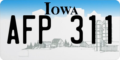 IA license plate AFP311