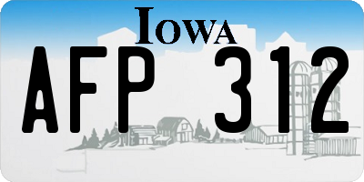 IA license plate AFP312