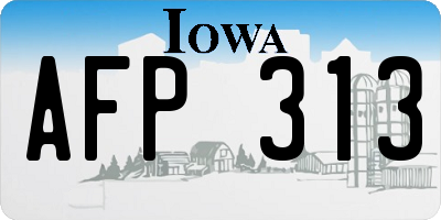 IA license plate AFP313