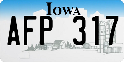 IA license plate AFP317