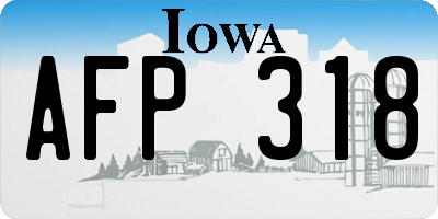 IA license plate AFP318