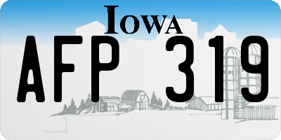 IA license plate AFP319