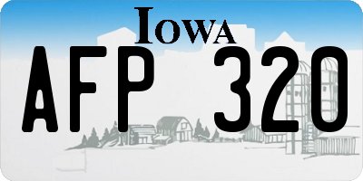 IA license plate AFP320