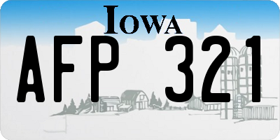 IA license plate AFP321