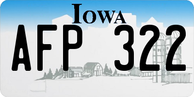 IA license plate AFP322