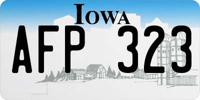 IA license plate AFP323