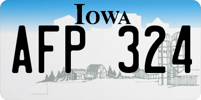 IA license plate AFP324