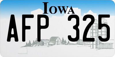 IA license plate AFP325
