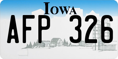 IA license plate AFP326