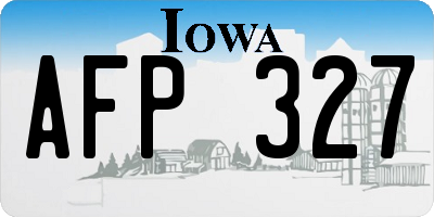 IA license plate AFP327