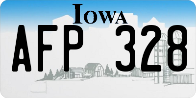 IA license plate AFP328