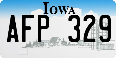 IA license plate AFP329