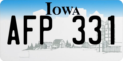 IA license plate AFP331