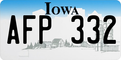 IA license plate AFP332