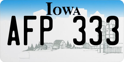 IA license plate AFP333