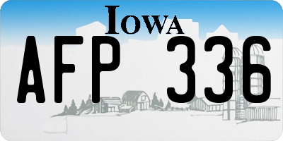 IA license plate AFP336