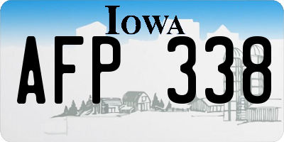 IA license plate AFP338