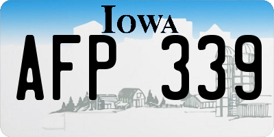 IA license plate AFP339