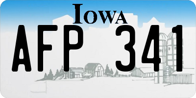 IA license plate AFP341