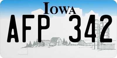 IA license plate AFP342